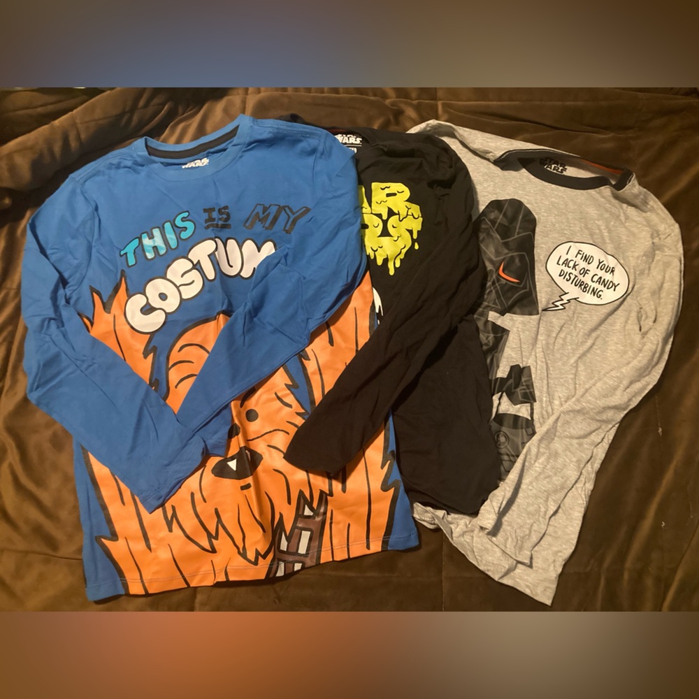 Lot of Star Wars Kids Long Sleeve Tees - Blue, Black, Gray, size 10, comfortable